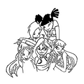 coloriage Winx entre copines